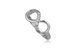 Silver ring with CZ infinity 1D