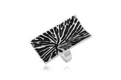Fashion ring black rectangular