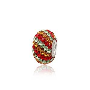 Srebrny Beads Modułowy Swarovski Tricolor Paski