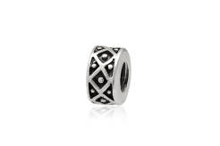 Silver bead for bracelet Caro and Dots