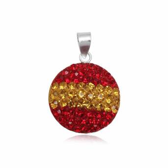 Wisiorek srebrny Kółko Flaga Hiszpanii a'la Swarovski