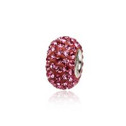 Srebrna Zawieszka Moduł a'la Swarovski średni róż