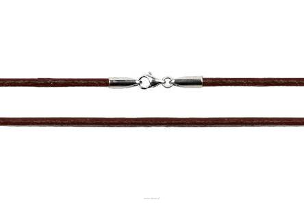 Naszyjnik ze skóry 60 cm brązowy
