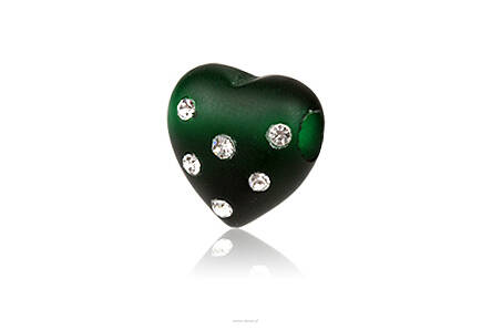 Zawieszka szklana zielona Serce Swarovski