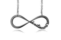 Naszyjnik One Direction stal 316L mały CZARNY Infinity