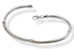 Bransoletka modułowa srebro baza 19 cm 3 spacers