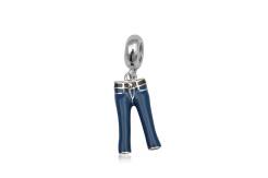 Srebrna zawieszka modułowa wisząca Jeans'y