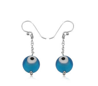 Earrings silver Evil Eye light blue dangle