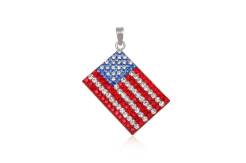 Pendant silver and Preciosa Crystal flag USA