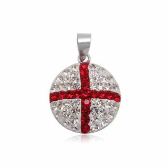 Wisiorek srebrny Kółko Flaga Anglii a'la Swarovski