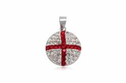 Wisiorek srebrny Kółko Flaga Anglii a'la Swarovski
