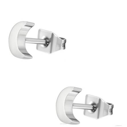 Kolczyki z tytanu Półsiężyc srebrne sztyfty 6 mm