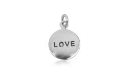 Pendant silver round LOVE