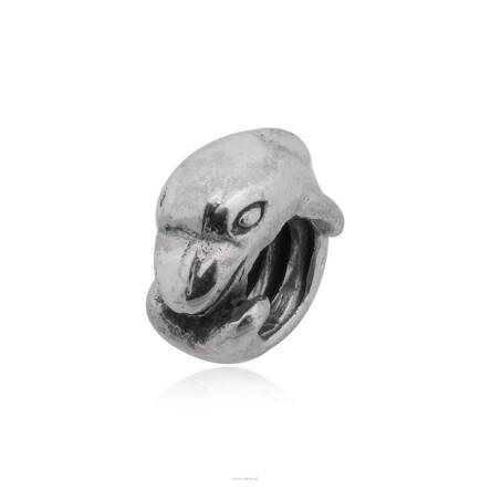 Silver bead for bracelet Dolphin