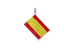 Pendant silver and Preciosa Crystal flag Spain