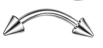 Kolczyk stalowy srebrny banan 1,5 cm stożki 3 mm do piercingu  usta brwi nos