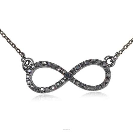 Pendant infinity with crystals black colour