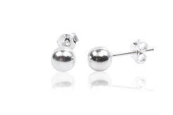 Silver Earrings Beads 8 mm