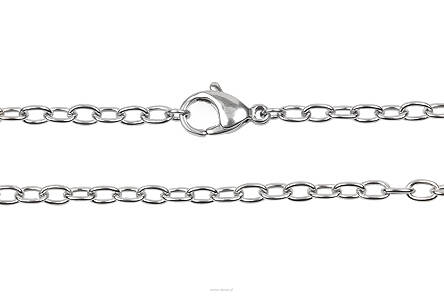 Łańcuszek ze stali szlachetnej linka owalna 40 cm 1,5 mm
