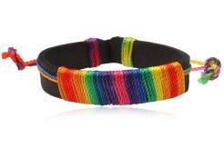Bransoletka skórzana ze sznurkami Multicolor