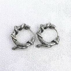 Kolczyki fashion Kółka retro punk z Wężem 1,8 cm 