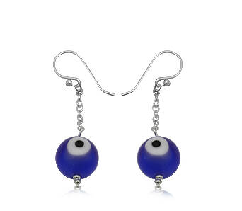 Earrings silver Evil Eye blue dangle