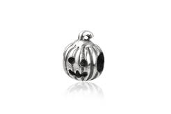 Srebrny Koralik Modułowy Dynia Halloween