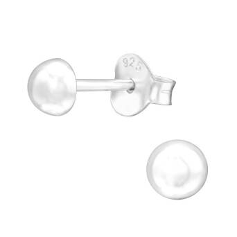 Srebrne Kolczyki Półkule 4 mm sztyfty platerowane