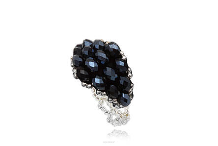 Pierscionek Swarovski Granat Nocy (rozmiar wolny)