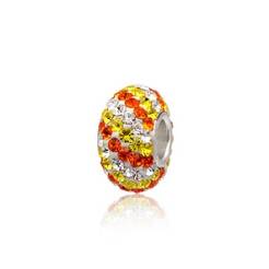 Srebro Zawieszka Modułowa a'la Swarovski Paski Kolor