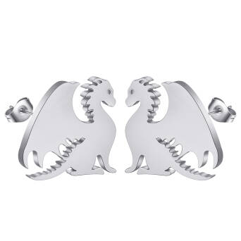 Kolczyki stal szlachetna unisex srebrny SMOK profil sztyfty 0,7 cm
