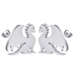 Kolczyki stal szlachetna unisex srebrny SMOK profil sztyfty 0,7 cm