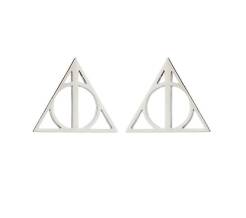 Kolczyki stalowe Insygnia śmierci Harry Potter srebrne sztyfty