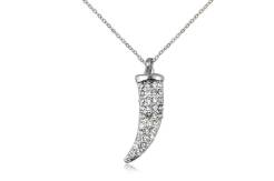 Pendant with crystals silver fang