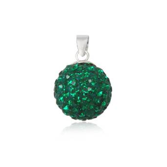 Pendant silver and Preciosa Crystal caller angels Green Emerald