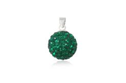 Pendant silver and Preciosa Crystal caller angels Green Emerald