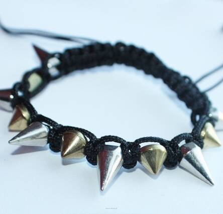 Bransoletka z kolcami spike punk czarna