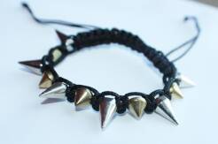 Bransoletka z kolcami spike punk czarna
