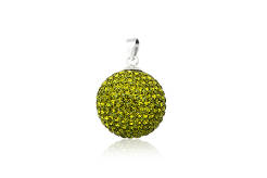 Pendant silver and Preciosa Crystal caller angels green