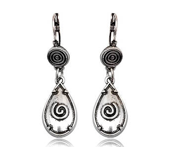 Kolczyki fashion wiszące ŁEZKI Spirale