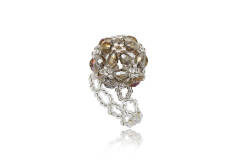 Pierścionek Swarovski Szaro-Złota Kula (r wolny)